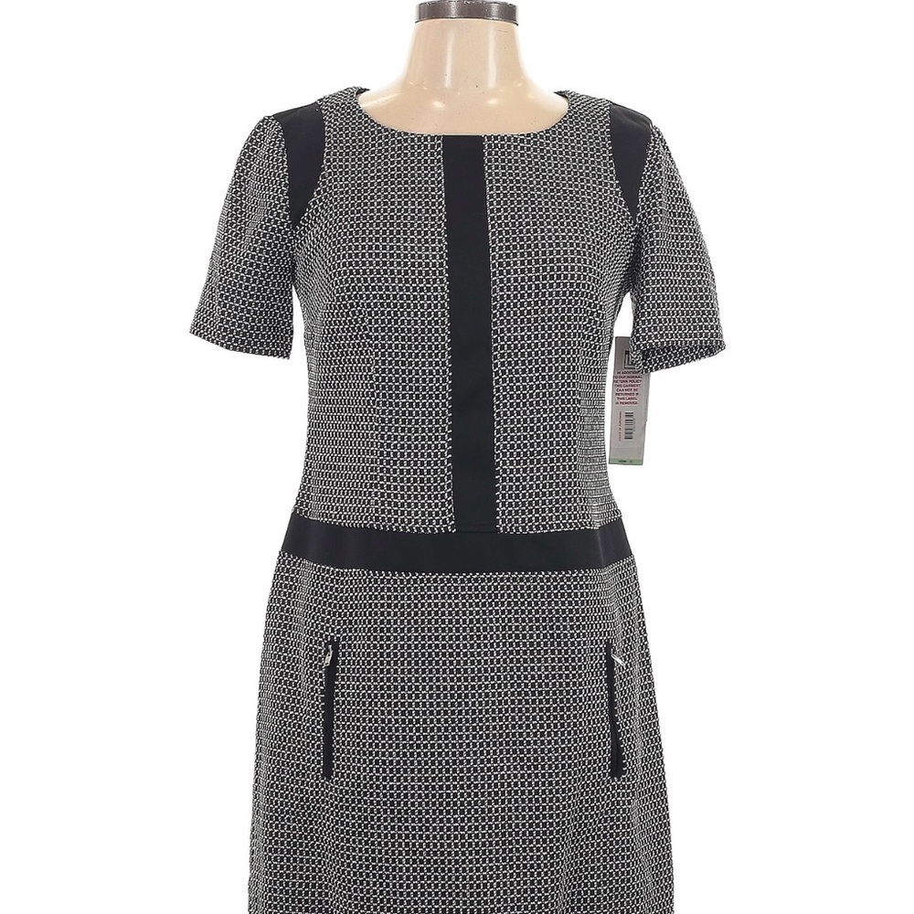Elegant Black and White Women's Work Dress